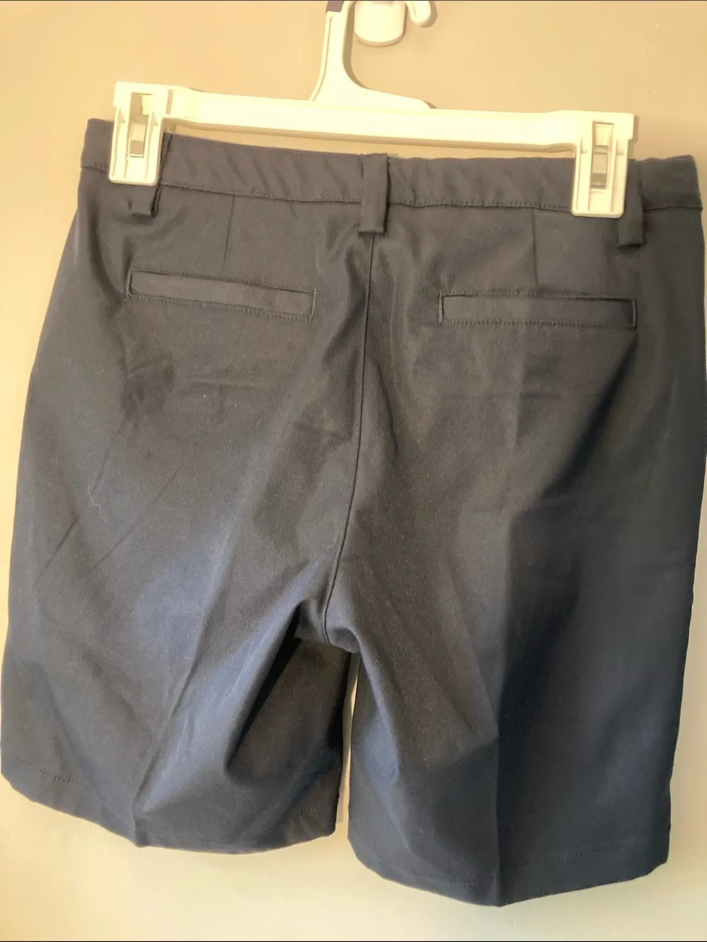 Lands' End Navy Shorts with Pink Waistband Trim